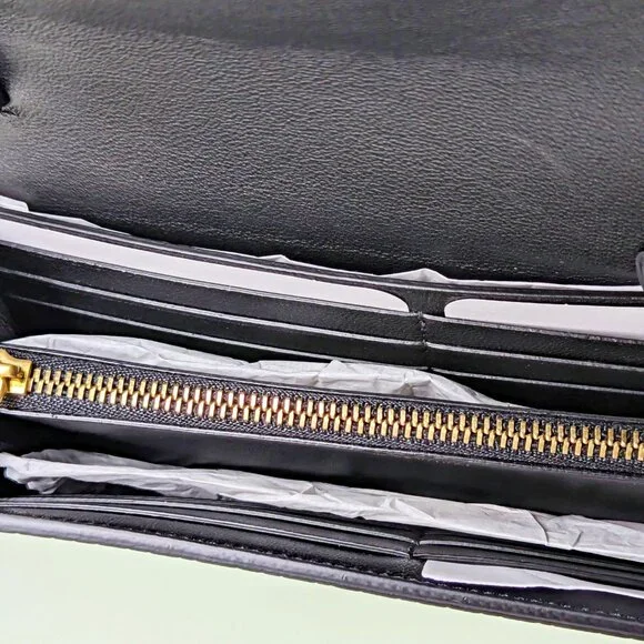 Balmain B-Buzz Snakeskin-Embossed Leather Gold Chain Clutch Wallet (MSRP $1,095) - Picture 9 of 16